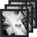 KTKDE 8x8 Picture Frame Set of 3, Wooden frames black, Wall Hanging for Tapletop Display, Best Square Photo Frame Studio Gallery for Photos, Posters & Art Prints