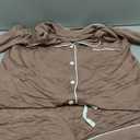 Womens Pajama Sets Short Sleeve Sleepwear Soft Button Down Nightwear Lounge Pj Set XS-XXL (Brown, M)