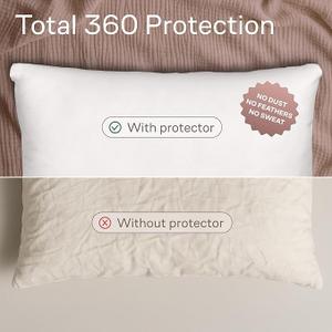 Ultra Soft Pillow Protectors with Zipper King Size - Set of 1 Breathable Pillow Covers - 100% Protection Against Stains, Dust & Dirt - Machine Washable (White)