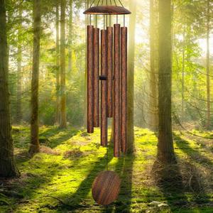 45" Large Wind Chimes for Outside, 6 Thick and Bold Aluminum Tubes Tuned Relaxing Melody Wind Chime Deep Tone, Big Wind Chimes for Garden Patio Decor, Great Gift Idea for Mother's Day (Vintage)