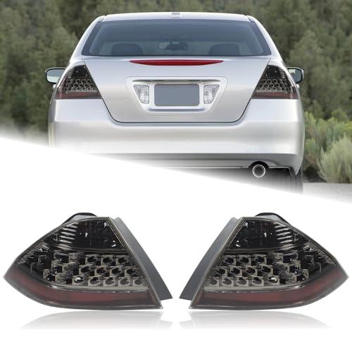 KAMDKI A Pair Smoke Black Tail Light Fit for 2006 2007 Honda Accord LX EX EXL Sedan 4-Door Rear Lamp Assembly Left Driver and Right Passenger Side W/Bulb W/O Unit Module 33551SDAA32 HO2819130