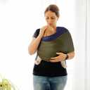 TKKOK Baby Wrap Carrier, Unisex Baby Carrier, Lightweight & Ultra Soft, Easy to Wear Baby Wrap, Perfect for Newborn Toddlers (Navy Blue/Olive)