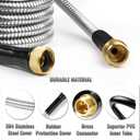 SheeChung Short Garden Hose 4ft x 5/8",Metal Garden Hose for Hose Reel Faucet,Heavy Duty 304 Stainless Steel Metal Leader Hose,Lightweight & Leakproof Water Hose for Outdoor,Yard,Lawn,Male to Female