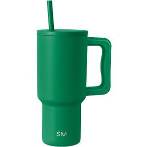Simple Modern 40 oz Trek Tumbler with Handle and Lid | Cup Holder Friendly Insulated Stainless Steel Travel Mug | Basil