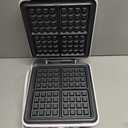 Belgian Waffle Maker 4 Slices, 1200W Waffle Iron, Anti-Overflow Waffle Iron with Browning Knob, Nonstick Plates, Indicator Lights, Silver/Black (White)