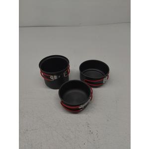 3 in 1 Ultralight Outdoor Camping Hiking Cookware Backpacking Cooking Picnic Bowl Pot Pan Set Red