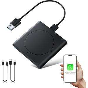Wireless CarPlay Adapter 2025 Upgrade Bluetooth Dongle for Apple iPhone, Convert CarPlay from Wired to Wireless, Stable Control & No Delay, Plug and Play Car Accessories