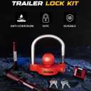 RETRUE Keyed Alike Trailer Lock Set Tow & Store Lock Kit Include Universal Coupler Lock & Dual Hitch Receiver Pin Lock & Trailer Tongue Lock, Red