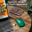 memzuoix 2.4G Wireless Mouse, 1400 DPI Computer Mice USB Receiver, Portable Wireless USB Mouse Battery Powered Cordless Mice for Laptop, PC, Desktop, 5 Buttons (Dark Green)