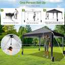 Driftalia 10x10 Pop Up Canopy with Sidewalls, Outdoor Instant Canopy Tent with Carry Bag for Commercial Events, Camping, Backyard Parties - Black