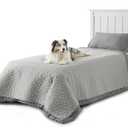 Bedsure 100% Waterproof Bed Cover for Dogs Washable - Non Slip Waterproof Dog Blanket for Bed, Lightweight Furniture Protector Durable for Pet Cat Puppy with Non-Slip Bottom, Blue, 68x82IN