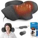 3-in-1 Neck Massager Pillow with Heat, Vibration and Cervical Traction, Ergonomic Neck Support Aid and Neck Support Pillow for Pain Relief, Deep Tissue Neck and Shoulder Massager