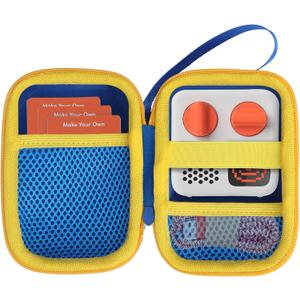 Hard Case Compatible with Yoto Mini Kids Audio Music Player Children Speaker Plays Audiobook Cards Radio (Blue + Yellow Case)