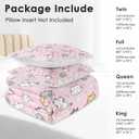 Twin Size Bedroom Comforter Set with 1 Pillowcase, Cute Cartoon Pet Cat Paws Kittens Themed, Bedding Decor Cool Funny Lovely Pink Baby Cats Animal Girls Soft Cozy Bed Set for Kids and Adults