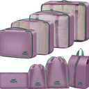 8 Set Packing Cubes for Travel Suitcase Organizer Bags Luggage Packing Cubes Set Travel Essentials Accessories Gifts for Women (Upgrade-Purple)