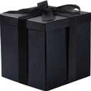 RUSPEPA Black Medium Gift Box with Lids, Ribbon and Tissue Paper, Collapsible Gift Box Perfect for Birthday, Graduation, Father's Day, Wedding and Groomsmen Gifts, 10x10x10 Inches, 1 Pc