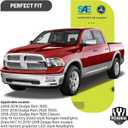 Headlights for 2009-2018 Dodge Ram 1500, for 2010-2018 Dodge Ram 2500 3500 with High/Low beam Bulbs, Driver & Passenger Side(ONLY fit Quad-Hole Single Headlight)