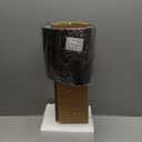 Simple Designs LT1076-GDB Tapered Fabric Drum Shade Table Lamp, Gold and Black, Gold/Black, 8 x 8 x 21