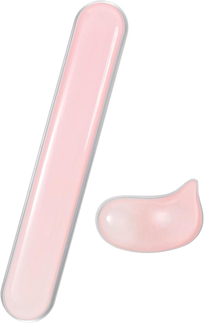 Gel Keyboard and Mouse Wrist Rest Set Pink Clear Wrist Rest for Computer Keyboard 60%/68%/75%, Comfort & Support for Typing and Gaming
