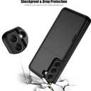Nvollnoe for Samsung S22 Case with Card Holder 5G 6.1 inch Slim Dual Layer Heavy Duty Protective for Galaxy S22 Case Hidden Card Slot Wallet Case for Samsung S22(Black)