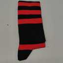 Mysocks Unisex Knee High Stripe Socks (8-11, Stripe Red and Black)