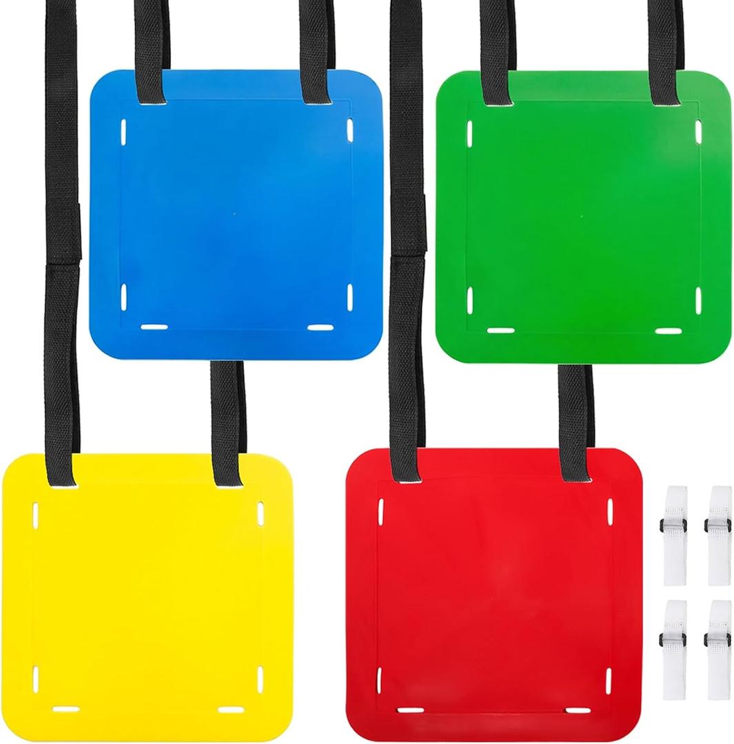 Tebery 4 Pcs Soccer Goal Target, Goal Shooting Training Targets with Adjustable Straps, Hanging Football Targets for Accuracy Agility, Flexible Soccer Training Equipment for Lacrosse Baseball Hockey