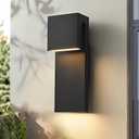 Modern LED Outdoor Wall Sconce 3000K 18W IP65 Waterproof Integrated LED Outdoor Wall Lights Anti Rust Black Porch Lights Exterior Lighting Outside Lights Fixture for Garage,Balcony,Backyard (1PACK)