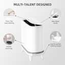 JUDRDO Bathroom Trash Can with Lid, Vacuum Adsorption Small Garbage Can 3.2 Gallon Press Top Lid Trash Bin with Legs Waterproof Waste Basket for Bathroom Bedroom Office Home RV