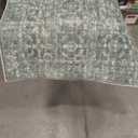 Washable Area Rug 2x3 Green Rugs for Living Room, Vintage Boho Rug for Bedroom Dining Room Office, Distressed Floral Print Carpet for Under Table, Soft Non Slip Low Pile Throw Carpet Indoor Mat