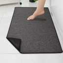 Yancorp Ultra Thin Bath Mat & Rug 20"x 32", Rubber Backed Non-Slip Bathroom Mats, Quick Dry Shower Rugs Under Door, Super Absorbent Floor Mats for Bathroom Sink & Shower Brown