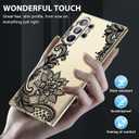 S25 Ultra Phone Case for Samsung S25 Ultra 5G Case Clear Cute Slim Thin for Women Soft Flexible Silicone TPU Cover for Samsung Galaxy S25 Ultra Case Shockproof with Lace Mandala-Flower (Black)