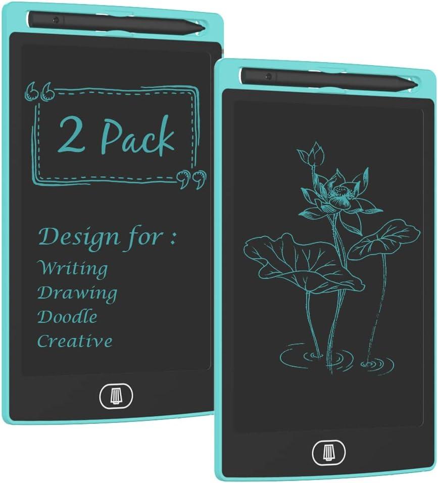[2 Pack] 8.5 Inches LCD Writing Tablet with 2 Magnets, TIQUS Magnetic Electronic Ewriter (Single Color Light Blue)