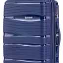 SSANZHENG Carry-On Suitcase  20 Inch Lightweight Hard Shell Travel Luggage for Women and Men, Spinner Wheels & TSA Lock (Blue, 20 inch carry-on)