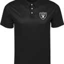 FOCO NFL Men's Officially Licensed Football Team Color Primary Logo Performance Short Sleeve Polyester Polo Shirt, X-Large, Black