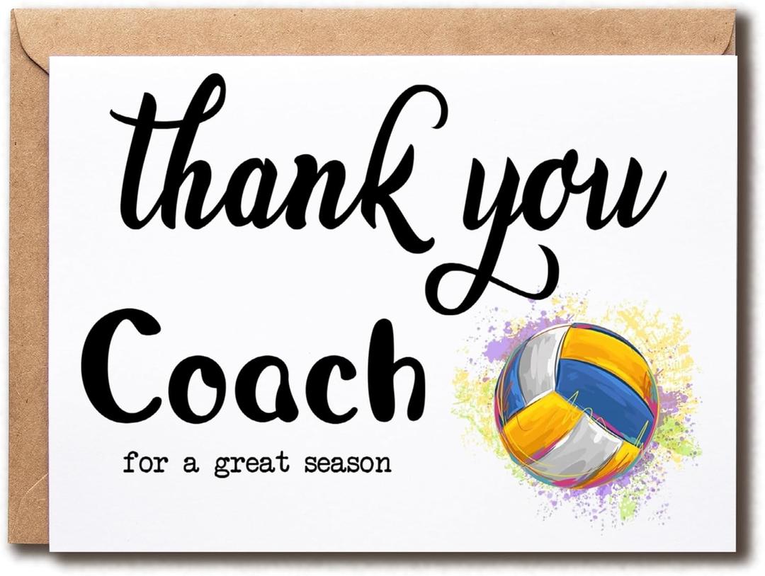 Thank You Coach For A Great Season Card - Volleyball Coach Card - Appreciation - Volleyball Lover - Sport Lover - Gift For Him For Her