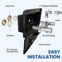 RV Exterior Shower Box Kit with Lock, All-Metal Outdoor Faucet with 59" Hose, 360° Swivel Adapter, UV-Resistant & Rust-Free Outside Shower Station for Camper, Travel Trailer, Motorhome, Boat