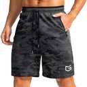 G Gradual Men's Gym Shorts wtih Zipper Pocket 9" Athletic Basketball Mesh Shorts for Men Workout Quick Dry Lightiweight 3XL