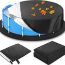 48 Inch Foldable Dog Pet Bath Pool Cover, 12 Ft Round Mats Thicker Black Pool Liner Pad for Bottom Protection, Collapsible Cover with Oxford Cloth Material and Drawstring Design