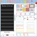 Gersoniel Pastel Math Number of The Day Pocket Chart Small Math Classroom Pocket Chart with 66 Dry Erase Cards Erase Pen for Home Classroom School Decor Teacher Supplies(Composition)