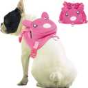 IDOMIK Dog Backpack Harness, No-Pull Dog Backpack with D-Ring for Small Medium Dogs, Cute Self Carrier Backpack for Dogs to Wear, Adjustable Dog Harness Backpack for Traveling Camping Hiking,Pig,M (Pink Pig)
