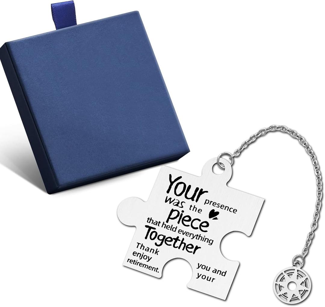 2 x Retirement Gifts Bookmark for Women Men Happy Retirement for Coworker Employee Friends Metal Bookmarks with Gift Box for Book Lovers, Piece