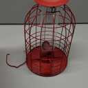 Kingsyard Metal Bird Feeder for Outdoors, Squirrel Proof Caged Tube Feeders Hanging Green, Wild Small Birds Rainproof Station for Garden Yard Seed Easy Clean,Red