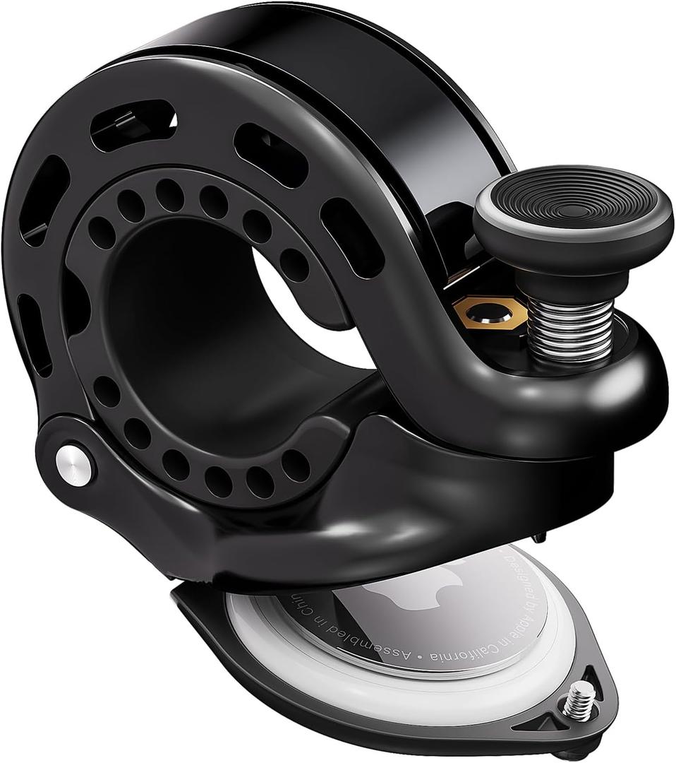 RAVEMEN Q2 Bike Bell Compatible with AirTag, Loud Hidden Bicycle Bell for Adults and Kids, Fit 0.87''/22.2, 1''/25.4, 1.25''/31.8mm Handlebars