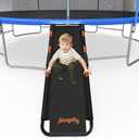 Jumpfly Trampoline Slide Ladder Universal Trampoline Ladder with Handles Strong Tear Resistant Fabric Trampoline Accessories for Kids Toddler Climb Up & Slide Down, Orange