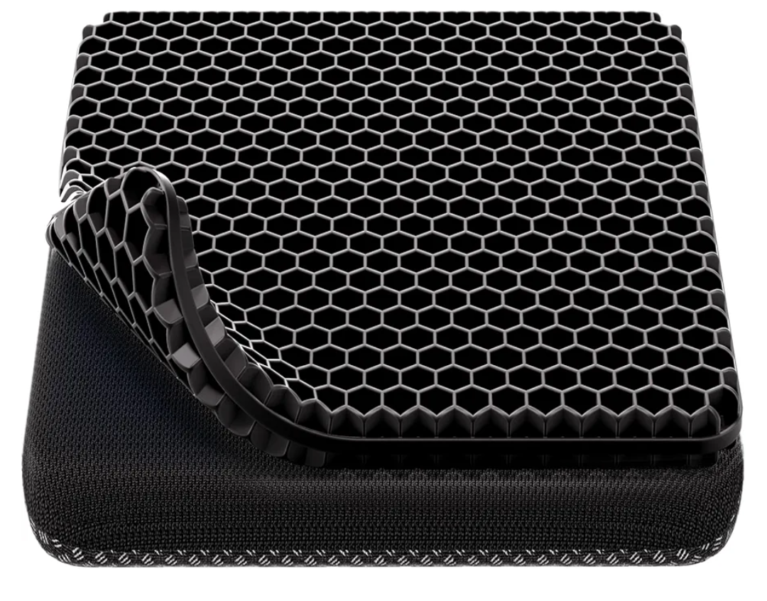 Gel Seat Cushion, Cooling Thick Big Breathable Honeycomb Design Absorbs Pressure Points Seat Cushion with Non-Slip Cover for Office Chair Home Cars Wheelchair
