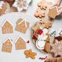 12 Pcs Christmas Gingerbread House Ornaments 3.5 Inch Clay Christmas Tree Cookie Decorations for Xmas Hanging Tree Decoration with Strings Home Decor Ornaments House Shaped