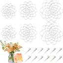 Flower Arrangements, 6Pcs Flower Arrangement Holder Stainless Steel Round Metal Flower Insert Lid Supplies for Arrangement Plant Fixation (4in5in6in6, silver)