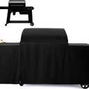 Waterproof Grill Cover for Traeger Woodridge Pro & Woodridge Elite Wood Pellet Smoker, with Additional Side Zipper, Full-Length 600D All Weather Outdoor Accessories Bac776 (Cover Only) (Black)