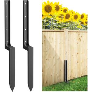 2PCS Fence Post Repair Kit, Heavy Duty Fence Post Repair Stakes, Anchor Ground Spike for Fix Broken Wooden Support