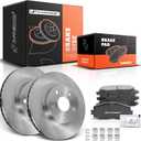 A-Premium 10.04 inch (255mm) Front Vented Disc Brake Rotors + Ceramic Pads Kit Compatible with Select Lexus and Toyota Models - CT200h 2011-2017, Prius 2012/2014-2015, Prius Plug-In 2012-2015, 1.8L
